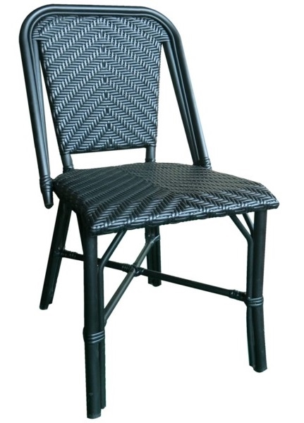Rattan French Cafe Bistro Black Dining Chair
